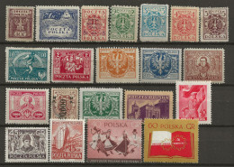 POLOGNE: **,*,(*), N° YT 165 à 866, Ens. De 21 Tp Neufs Diff., TB - Collections