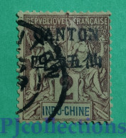 S675- INDOCHINA CANTON 1903 OVERPRINTED 2c USATO - USED - Used Stamps