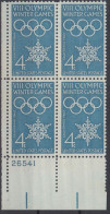 Action !! SALE !! 50 % OFF !! ⁕ USA 1960 ⁕ VIII Olimpic Winter Games, California Mi.773 ⁕ MNH Plate Block Of 4 - Nuovi