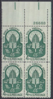 Action !! SALE !! 50 % OFF !! ⁕ USA 1960 ⁕ World Forestry Congress - Seattle Mi.786 ⁕ MNH Plate Block Of 4 - Ungebraucht