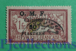 S677- FRENCH CILICIE O.M.F. 1920 OVERPRINTED 50p SU 1f USATO - USED - Used Stamps