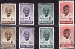 India 1948 Mahatma Gandhi Mourning 2 X 4v SET (2 Sets) Mounted Mint, NICE COLOUR As Per Scan - Nuevos