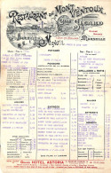 Marseille - Menu 1927 Restaurant Du Mont Ventoux (superbe Illustration) - Grand Hotel Astoria - Menu