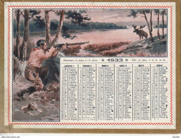 Calendrier 1933 - Thème,  Chasse Format - 17cm X 12,7 Cm - Petit Format : 1921-40