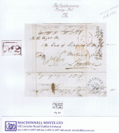 Ireland Donegal Official 1837 Front And Part Back To PMG In London With Framed "No2" And BALLYSHANNON/PENNY POST - Prephilately