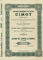 - Titre De 1956 - Compagnie Immobilière Et De Travaux - CIMOT - Uncirculed - Autres & Non Classés