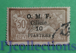 S678- FRENCH CILICIE O.M.F. 1920 OVERPRINTED 10p SU 50c USATO - USED - Usati