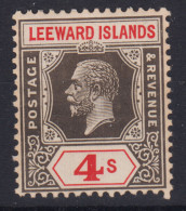 LEEWARD ISLAND 1921-32 4 SHILLING N.77 G.O MLH* - 1952-1971 Pre-Decimal Issues