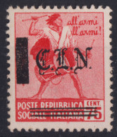 C.L.N. TORINO 1945 MONUMENTI DISTRUTTI 75 CENT. SOPRASTAMPA G.I MNH** CLN - National Liberation Committee (CLN)