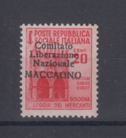 C.L.N MACCAGNO 1945 MONUMENTI DISTRUTTI 20 C. NON EMESSO N.11 VARIETA' G.I MNH** - Comitato Di Liberazione Nazionale (CLN)