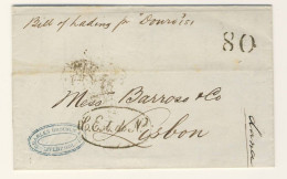 (C02) - PORTUGAL - LETTRE CARTA LETTER - LIVERPOOL  => LISBOA  1861 + ENTRY MARK  "C.EST.DE N." IN OVAL - ...-1853 Préphilatélie