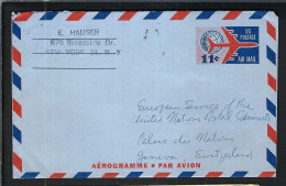 ETATS-UNIS 1965: Aérogramme De 11c De New-York Pour Genève (Suisse) - Andere & Zonder Classificatie