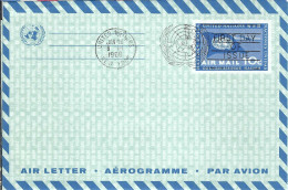 NATIONS-UNIES  P.A. Ca.1960: Aérogramme Entier De 10c Obl. CAD PJ - Poste Aérienne