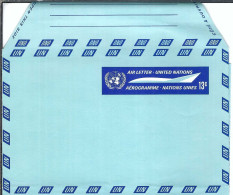 NATIONS-UNIES  P.A. Ca.1965: Aérogramme Entier De 13c Neuf - Luftpost