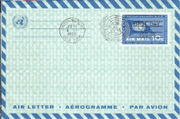 NATIONS-UNIES  P.A. 1961: Aérogramme Entier De 11c Obl. CAD PJ "New-York" - Aéreo