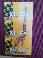 Set Xl-Call 3 Cards  Giraf Used Rare - [2] Prepaid & Refill Cards