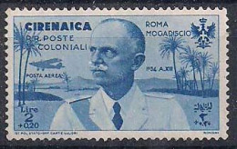 CIRENAICA  COLONIA ITALIANA 1934  POSTA AEREA  VOLO ROMA MOGADISCIO SASS. 35  MLH VF - Cirenaica