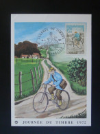Carte Maximum Card Facteur Vélo Bicycle Journée Du Timbre Pontarlier 25 Doubs 1972 - Ciclismo