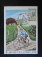 Carte Maximum Card Facteur Vélo Bicycle Journée Du Timbre Ales 30 Gard 1972 - Ciclismo