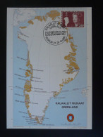 Carte Maximum Card Carte Du Groenland Greenland Map Exposition Rofrim 1987 - Maximum Cards