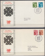 Action !! SALE !! 50 % OFF !! ⁕ GB 1976 QEII ⁕ Regional Issue WALES New Definitives Values ⁕ 2 FDC Cover CARDIFF - Wales