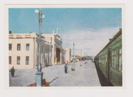Mongolia Mongolei Mongolie Ulaanbaatar View Of Railway Station, Gare, Vintage 1960s Soviet USSR Photo Postcard (66629) - Mongolië