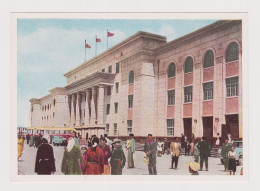 Mongolia Mongolei Mongolie Ulaanbaatar View Of Sport Palace, People, Bus, Vintage 1960s Soviet USSR Photo Postcard 66633 - Mongolie