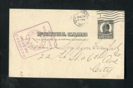 "USA" 1907, Postkarte Mit Rueckseits Zudruck Gestempelt (C441) - 1901-20