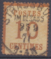 France Alsace Lorraine 1870 N° 5 10 C Bistre-brun  Strasbourg (J6) - Used Stamps