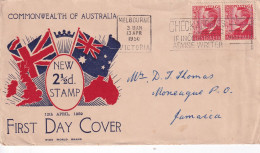 AUSTRALIA 1950 GEORGE VI COVER TO JAMAICA. - Lettres & Documents