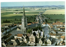 Hondschotte - Vue Génrale Sur L'Elgise Et L'Hôtel De Ville - Hondshoote