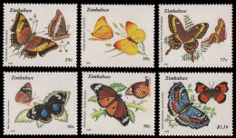 Simbabwe 1992 - Mi-Nr. 488-493 ** - MNH - Schmetterlinge / Butterflies - Zimbabwe (1980-...)