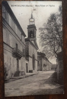 CPA REMOULINS 30 Rue D'Uzès Et L'Eglise - Remoulins