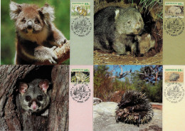 Australia 1992 MiNr. 1314 - 1317 Australien Gefährdete Tiere ANIMALS 4v MC 5,00 € - Maximum Cards