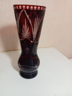 Vase Ancien Cristal De Boheme Hauteur 21 Cm - Vazen