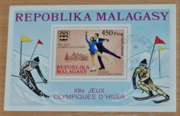 MADAGASCAR 1976, Olympic Games - Innsbruck, Sports, Mi #B13, Souvenir Sheet, Used - Winter 1976: Innsbruck
