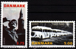 DENMARK 1995 EUROPA: Victory-50. Gen. Montgomery, Freedom Convoy. Complete Set, MNH - 1995