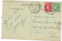 MAZELIN 1FR +2FR CARTE MONT PILAT C. HEX PERLE ST PIERRE DE BOEUF 2.9.1948 CP N° 4 LOIRE - 1945-47 Ceres (Mazelin)