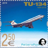 Finland Finnland Finlande 2019 Legend Of Aviation Airplane TU-134 Peterspost Stamp Mint - Nuovi