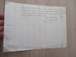 M45 Reçu Signé Leperu 18/11/1738 à DE Florinière Dont Il Sera Rendu Compte à La Bourdonnais Cie Des Indes St Malo - Manuscritos