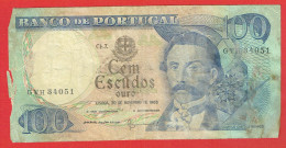 Portugal - Billet De 100 Escudos - Camilo Castelo Branco - 30 Novembre 1965 - P169a - Portogallo