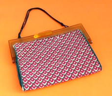 Années 1950 Pochette Dame  Tapisserie Vintage  Fermoir Façon Ambre - Bourses Et Sacs