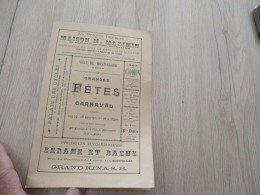 Programme Montpellier  1897 Fêtes Carnaval Pub Publicité - Programme