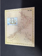 14-10-2023 (stamp) New Zealand - Mini-Sheet - Map & Sail Ship - Blocks & Sheetlets
