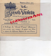 75- PARIS - TRIPLE CARTE LE GRAND VENEUR -AUBERGE RESTAURANT ROTISSERIE-6 RUE DEMOURS GASTON BELLANGER PROPRIETAIRE-1931 - 1900 – 1949