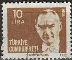 TURKEY 1980 Kemal Ataturk - 10l. - Brown And Lt Brown FU - Usati