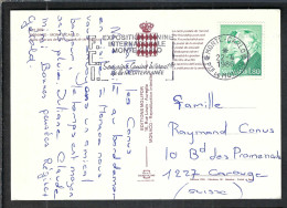 MONACO 1986: CP Ill. De Monte Carlo à Carouge (GE, Suisse) - Storia Postale