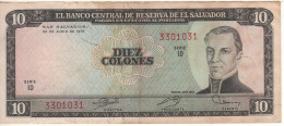 EL SALVADOR  10 Colones   P118a (24.6.1976-30.11.1977) - ( Manuel José Arce On Front -  Cristopher  Columbus On Back ) - El Salvador