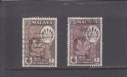 NEGRI SEMBILAN - FEDERATED MALAY STATES -  O / FINE CANCELLED - 1957/1961 - TIGER - Yv. 66, 66a    Mi. 72 A/b - Negri Sembilan