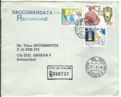 VATICAN 1986: LSC Rec. Pour Genève (Suisse) - Cartas & Documentos
